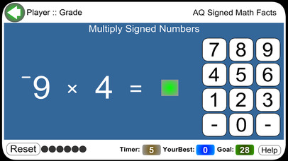 AQ Signed Math Facts screenshot 3