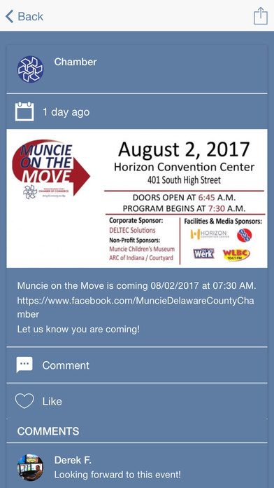 Muncie Delaware County Chamber of Commerce screenshot 2