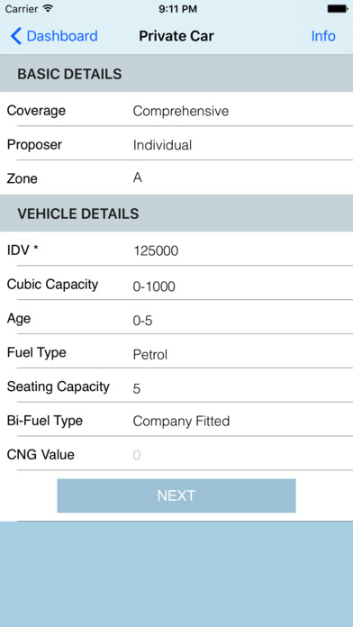 Motor Insurance Calculator screenshot 2