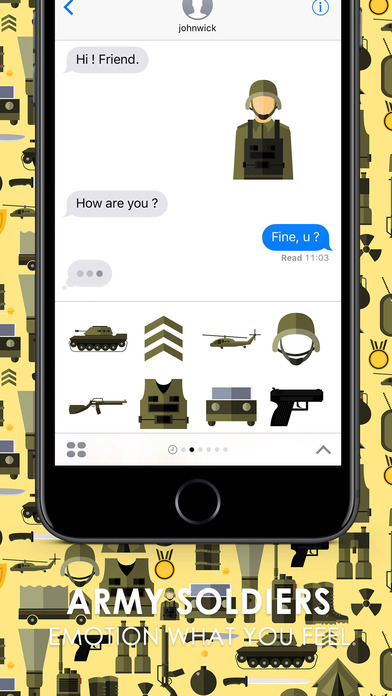 Army Soldiers Stickers Emoji Keyboard By ChatStick screenshot 2