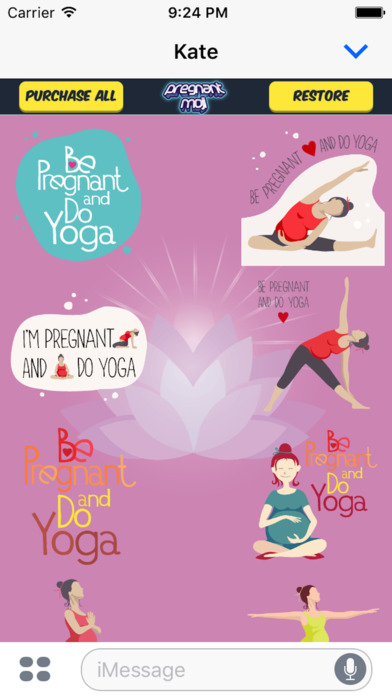 Pregnant YogaMoji - Pregnant Yoga Emojis screenshot 2