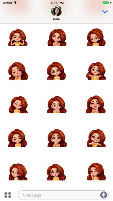 Delightful Girl Animated Emoji Stickers screenshot 3