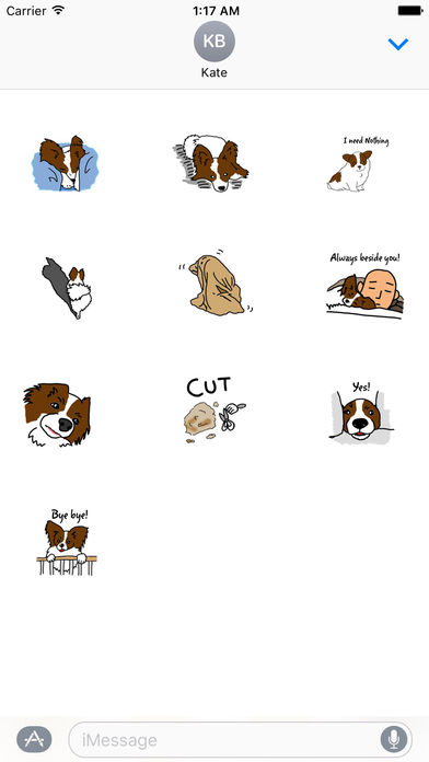 Papillon Dog Emoji Sticker screenshot 3