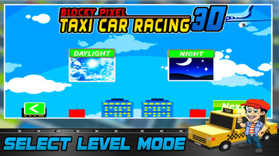 Blocky Pixel Taxi Car Racing 3D screenshot 4