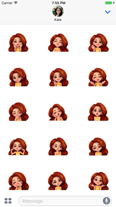 Delightful Girl Animated Emoji Stickers screenshot 2