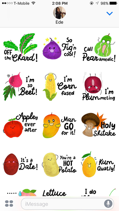 Punny Produce 2 Stickers screenshot 2