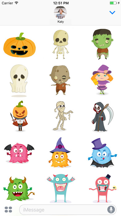 Cute Halloween Monsters Stickerpack screenshot 2