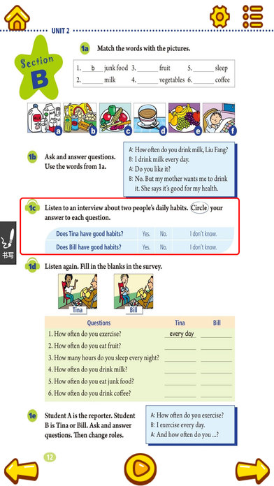 初中英语-八年级上册人教版双语点读教材 screenshot 4