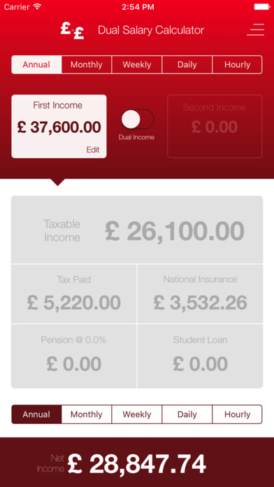 UK Dual Salary Calculator screenshot 2
