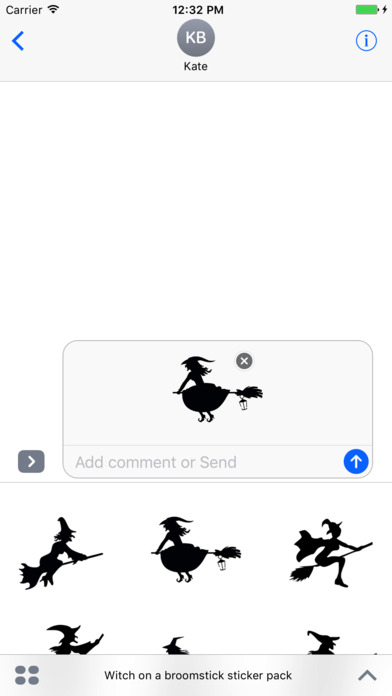 Witch on a broomstick stickers screenshot 3
