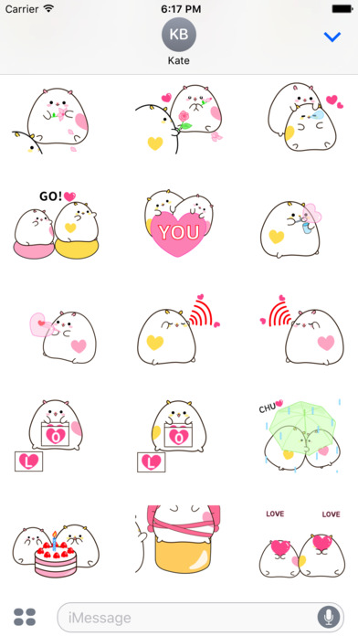 Hamster Lovely Couple Animated Stickers screenshot 3