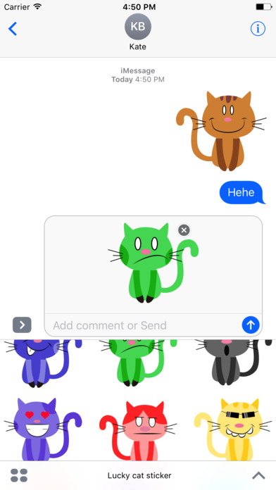 Lucky cat sticker for iMessage screenshot 2