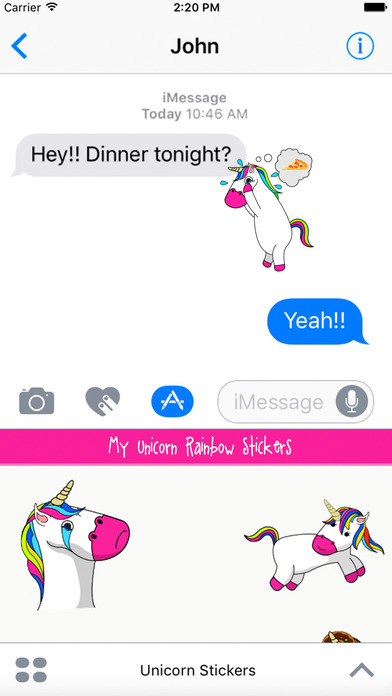 Unicorn Stickers animated Fluffy Unicorn Emojis screenshot 2