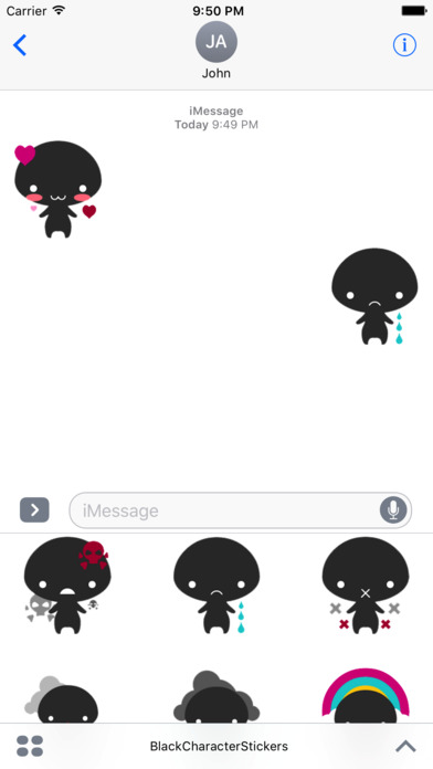 Black Character Stickers screenshot 2