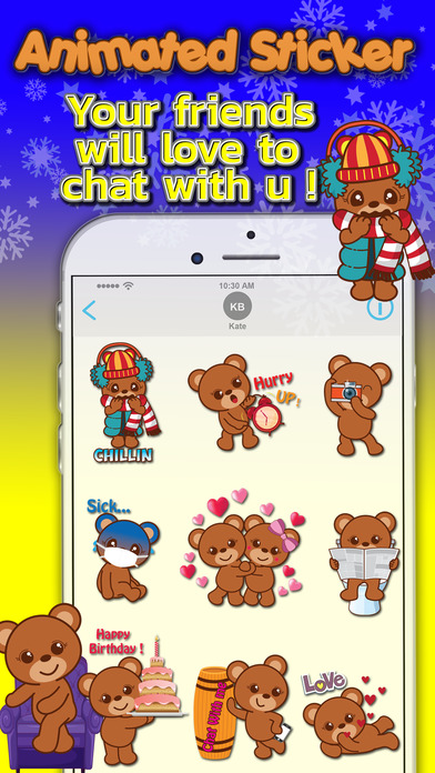 Funny Bear Animated Sticker screenshot 3