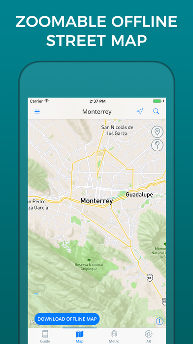 Monterrey Travel Guide with Offline Street Map screenshot 3