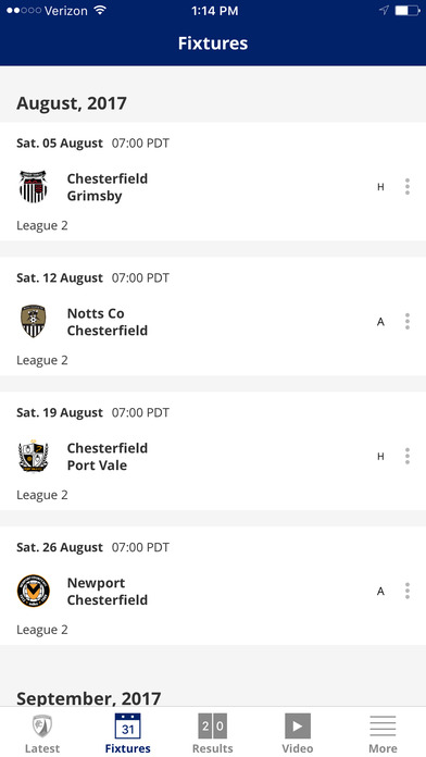 Chesterfield Official App screenshot 2