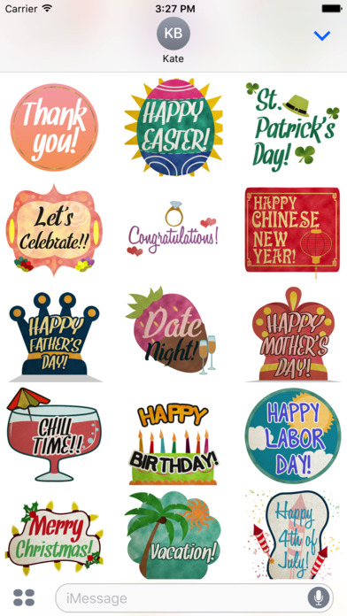 Beautiful Celebration Words Text Sticker Pack screenshot 2