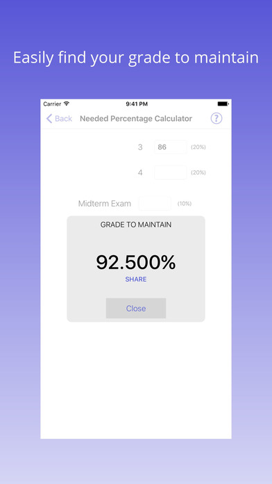 100 Percent - Grade Calculator screenshot 3