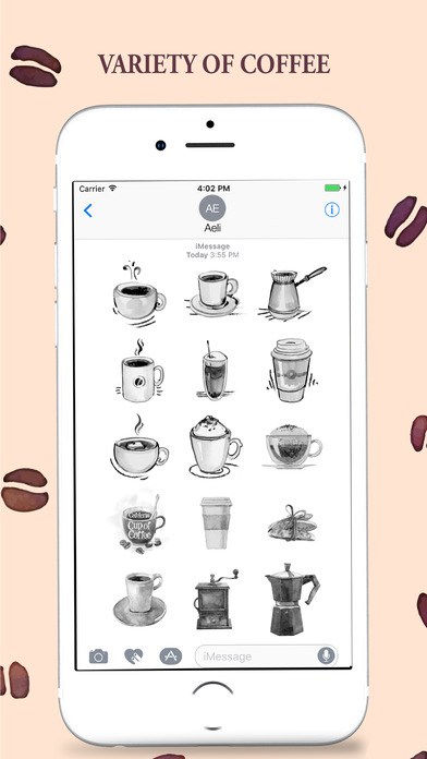 Coffee Stickers Pack for iMessage screenshot 3