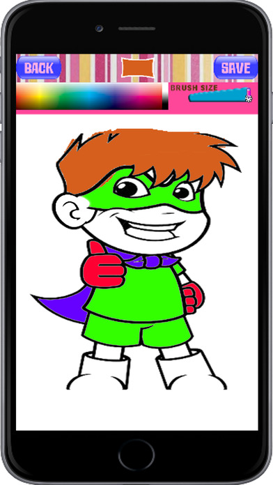 Cartoon Hero Mask Coloring Book Games screenshot 2