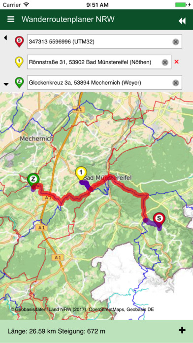 Wanderroutenplaner NRW mobil screenshot 2