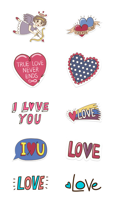 Love Stickers + Quotes - 80's Vintage & Retro Set screenshot 4