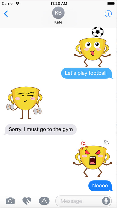 Cuties CupCup - Animation Football Emoji GIF screenshot 4