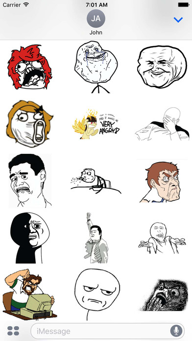 Rage Comic Memes Sticker Pack screenshot 2