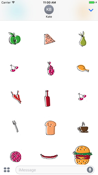 Hand drawn food stickers emoji screenshot 2