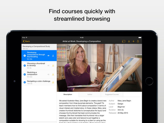 Screenshots of Lynda - Online Training Videos for iPad
