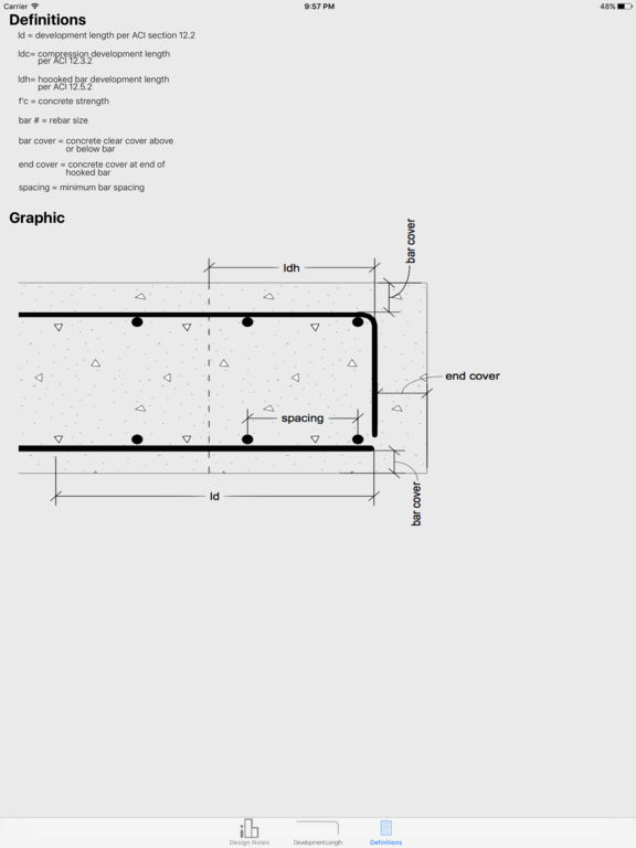 App Shopper Rebar Development Length (Reference)