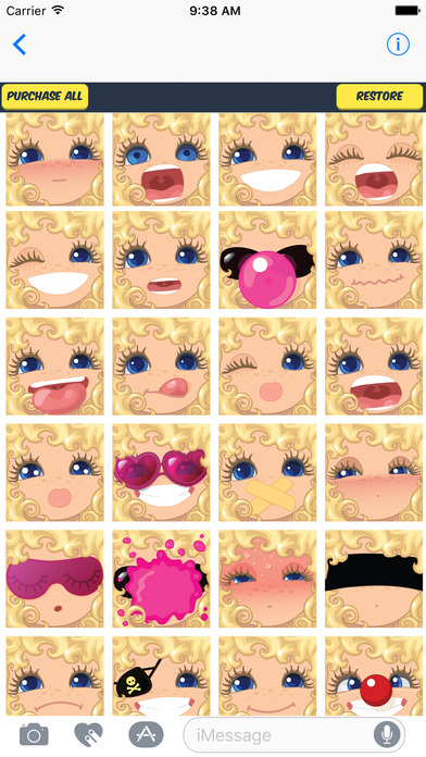 Curly Blonde Emoji Stickers screenshot 3