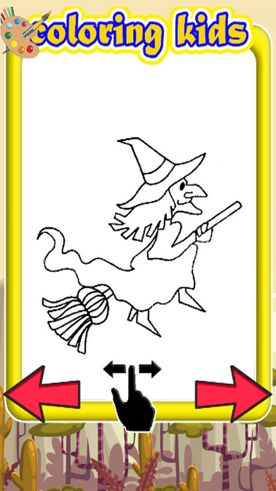 Cute Witch Coloring Drawing Book Games screenshot 2