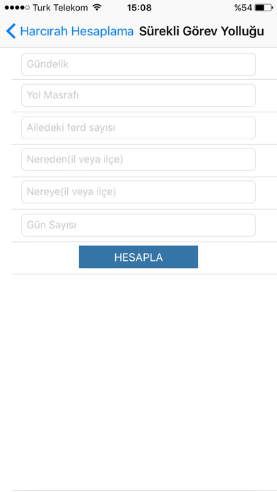 Harcırah Hesapla screenshot 2