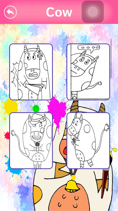 Cow Sticker Coloring Pages Game screenshot 2