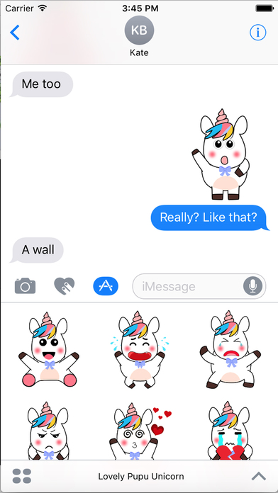 Lovely Pupu Unicorn - Cartoon Emoji screenshot 3