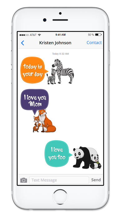 Cute Mom & Baby Animals Mothers Day Sticker Pack screenshot 2