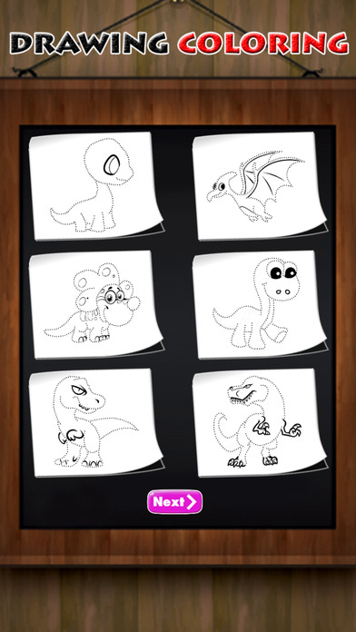 Coloring Book and Drawing Dinosaur on Sketch Line screenshot 3