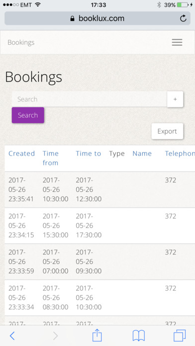 BookLUX - booking system screenshot 3
