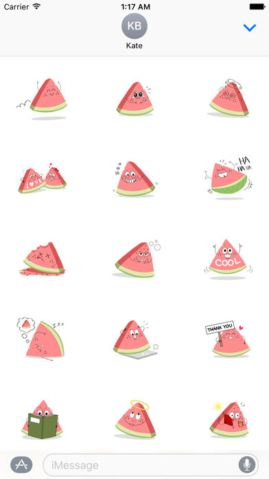 Animated Ice Cream and Watermelon Emoji Sticker screenshot 2