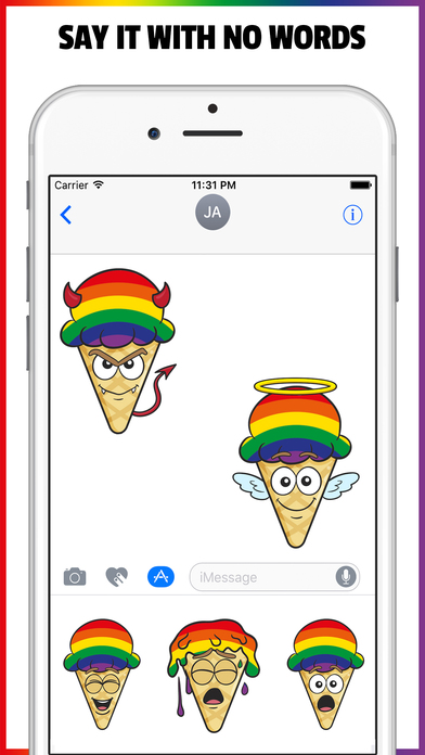 GAY PRIDE Ice Cream Cone Emoji Stickers screenshot 2