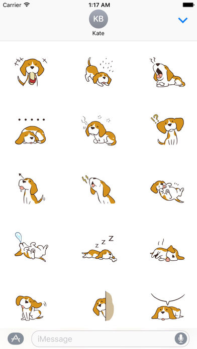 Cute and Smart Beagle Dog Sticker screenshot 2