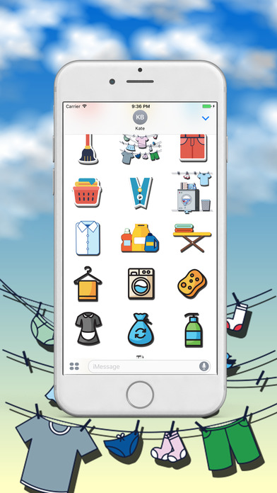 Seamless Laundry Day Stickers screenshot 3