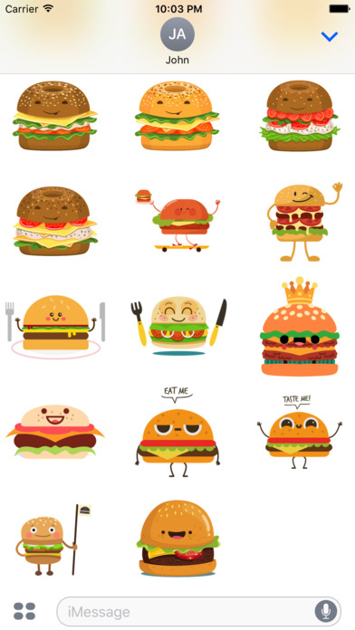 Cute Burger Sticker screenshot 4