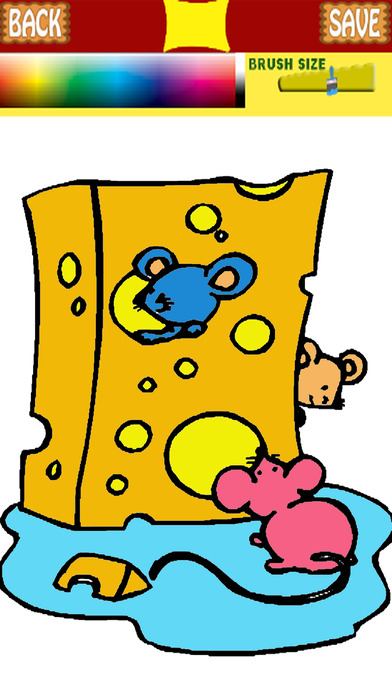 Mouse Cheese Coloring Drawing Book Education screenshot 2