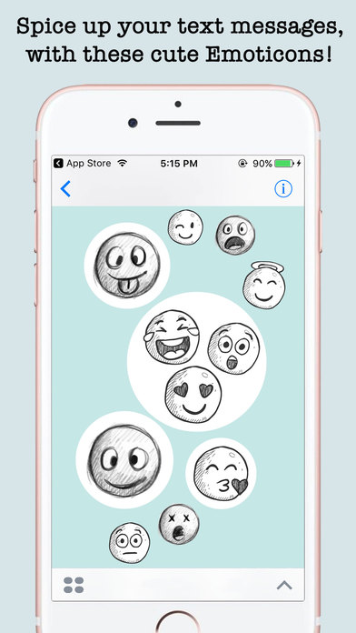 Handdrawn Emojis & Smileys For iMessage screenshot 4