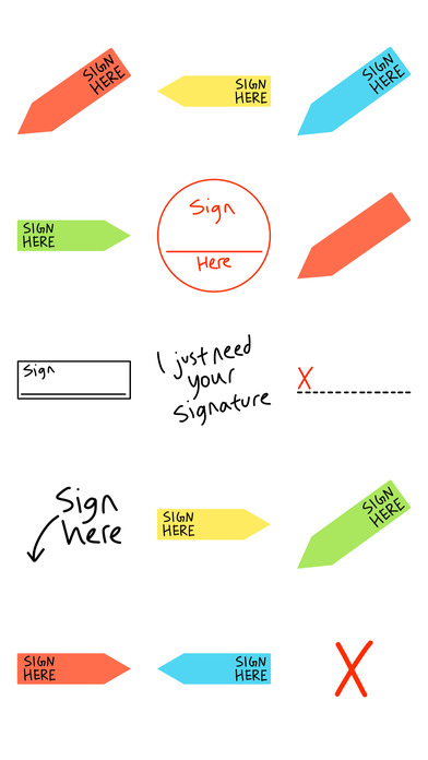 Sign Here sticker, Signature stickers for iMessage screenshot 2