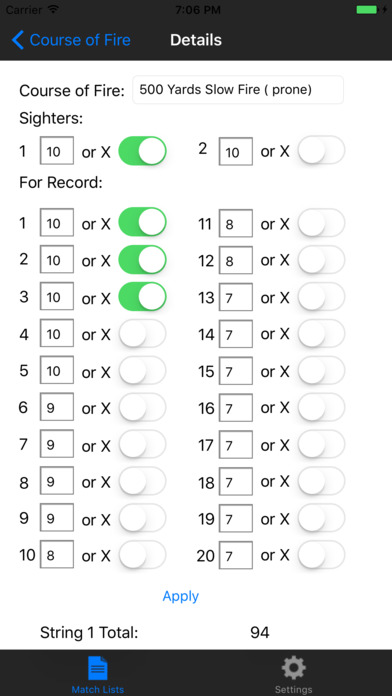 My NRA Rifle Match Score Sheet screenshot 3
