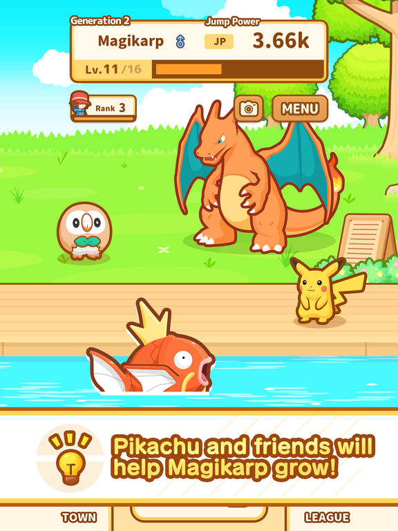 Screenshots of Pokémon: Magikarp Jump for iPad